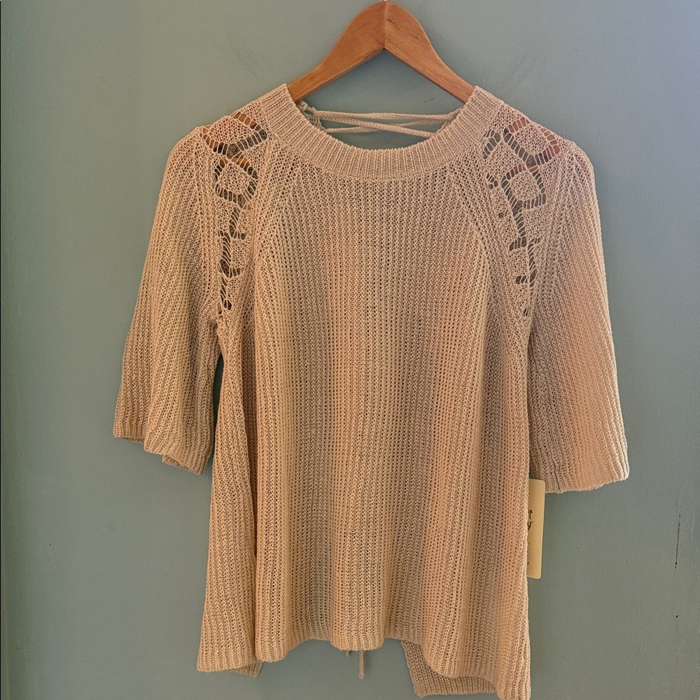 Margaret O'Leary Lace Up Sweater XS - NWT